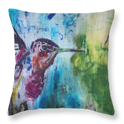 "Hummingbird #3" - Throw Pillow