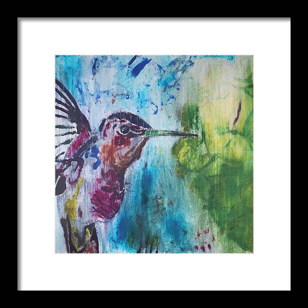 "Hummingbird #3" - Framed Print (Matted MFG by Pixels)